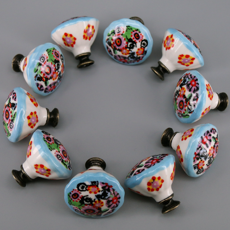 Unique Furniture Hardware Pulls - 10PCS Colored Ceramic Knobs Unique Furniture