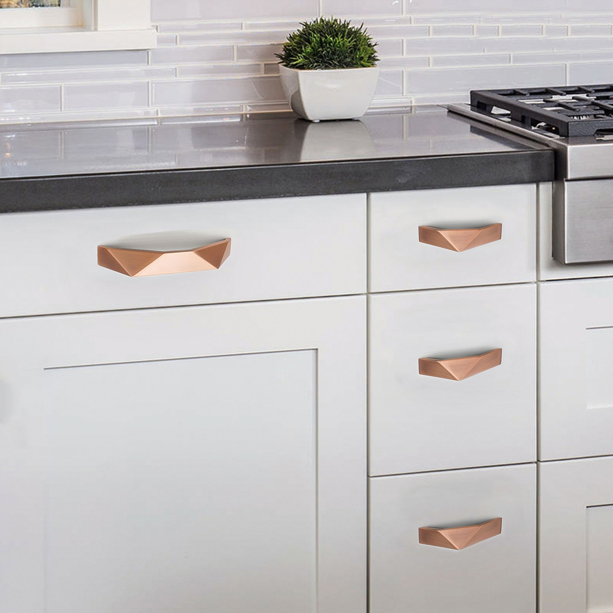 Vintage Furniture Hardware Pulls - Brushed Copper Furniture Handles and Knobs