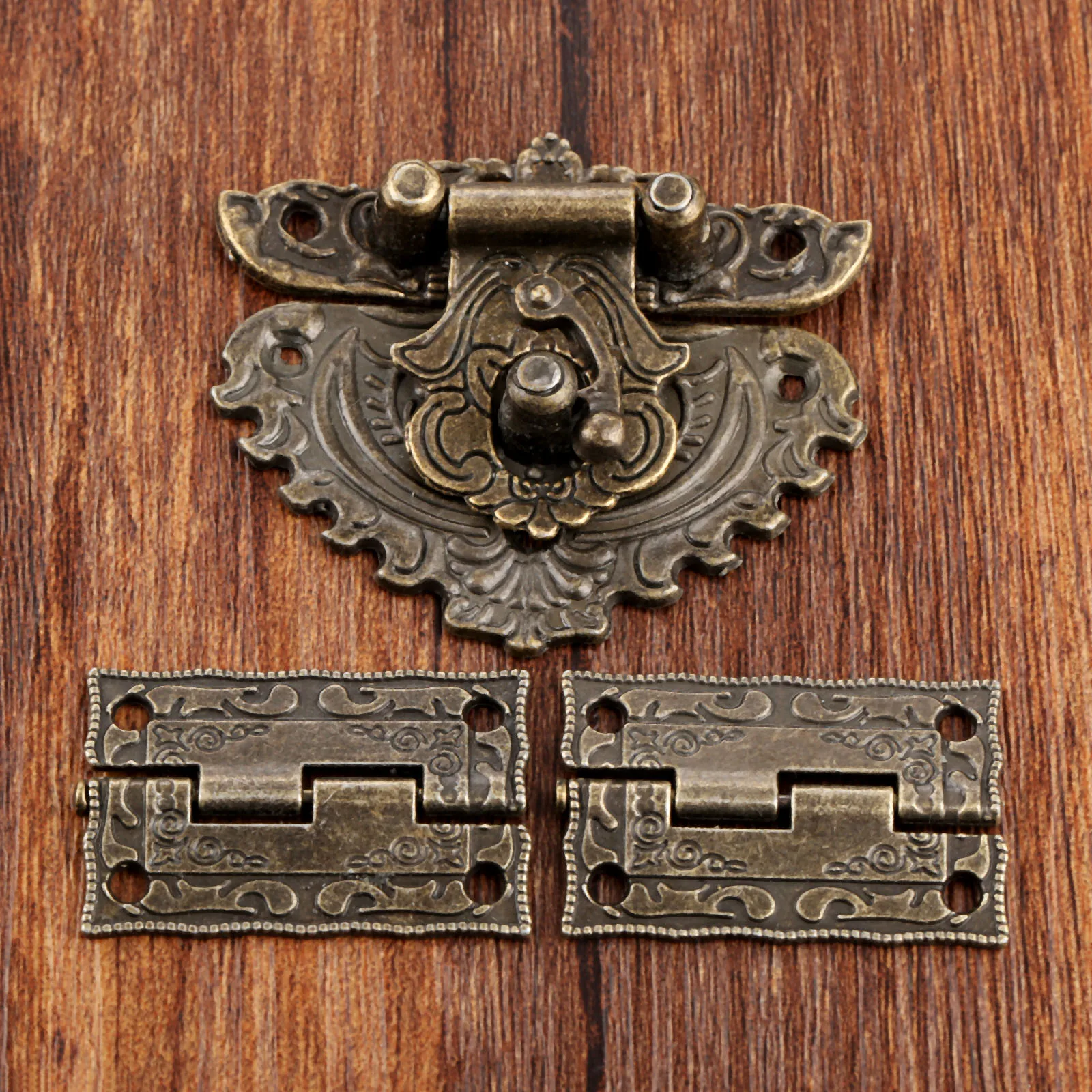 Furniture Hardware Hinges - 3pcs/set Antique Bronze Padlock Wood Box
