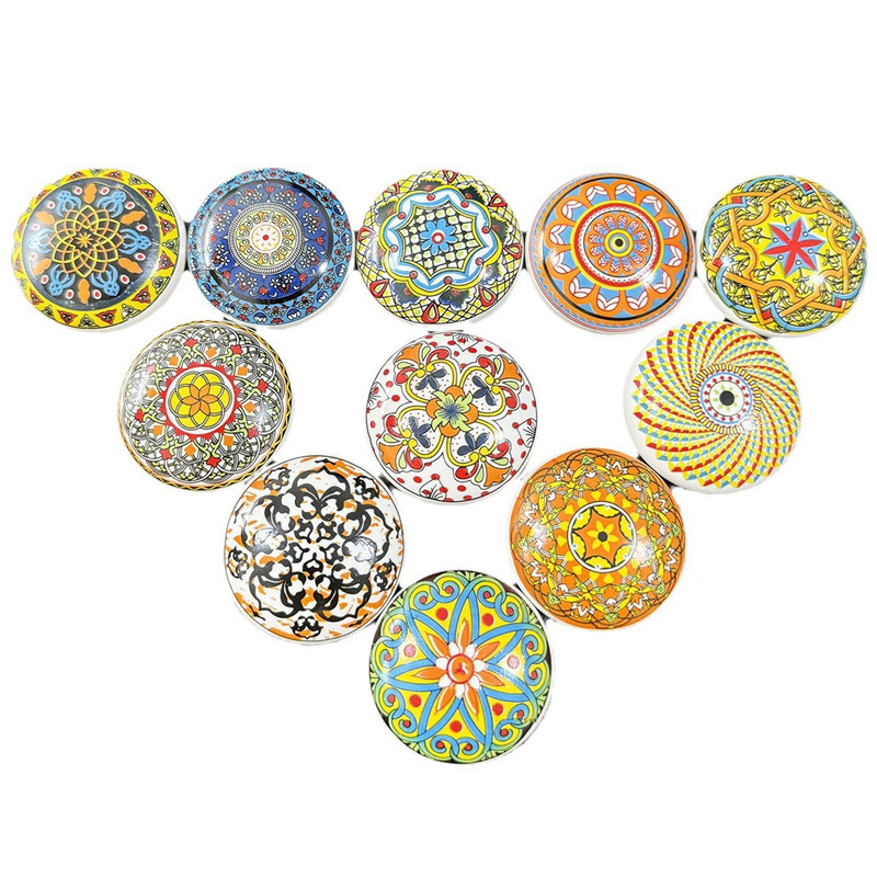 Vintage Furniture Hardware Pulls - Bohemian Ceramic Single Hole Cabinet Handles