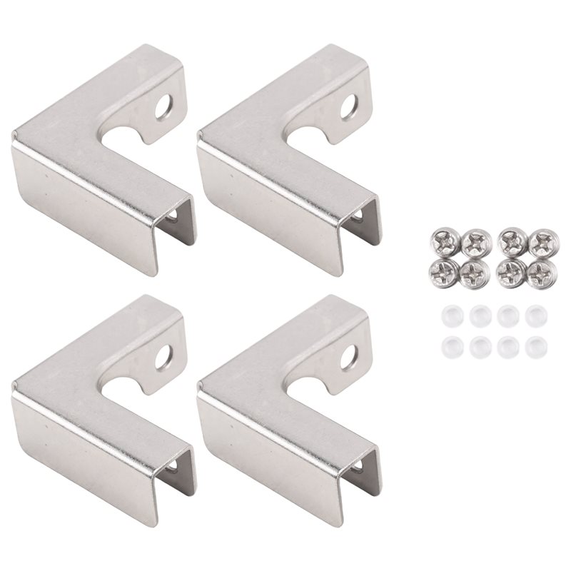 Furniture Hardware Paint - ABUI-4Pcs L Type Glass Fixing Clip