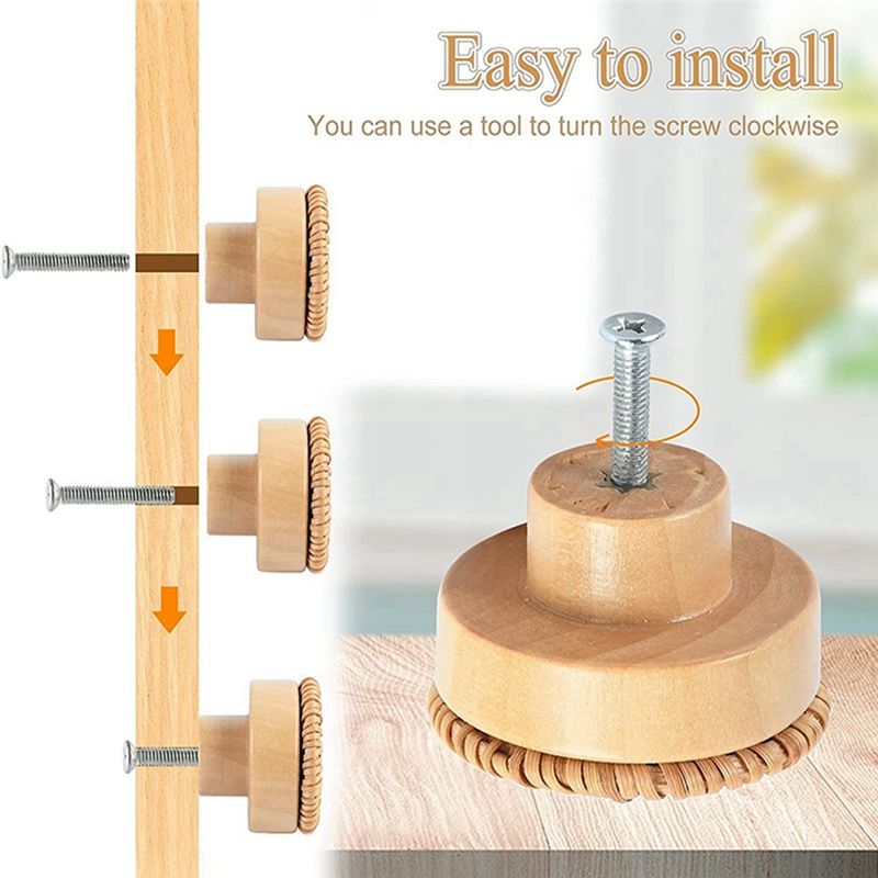 ABLQ Wooden Handles Beech Ratt - Furniture Hardware Paint review and price
