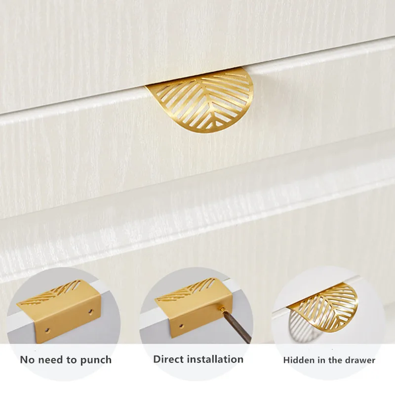 2026 New Leaf Shape Brass Draw - Furniture Hardware Wholesale review and price