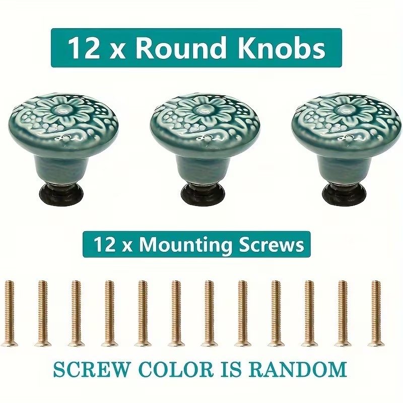 12pcs Ceramic Cabinet Knobs, F - Furniture Hardware Legs review and price