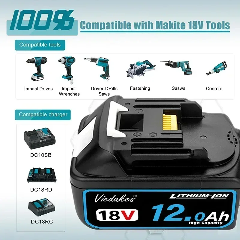 For Makita 18V Battery 12.0Ah  - Makita Drill Ddf484 review and price