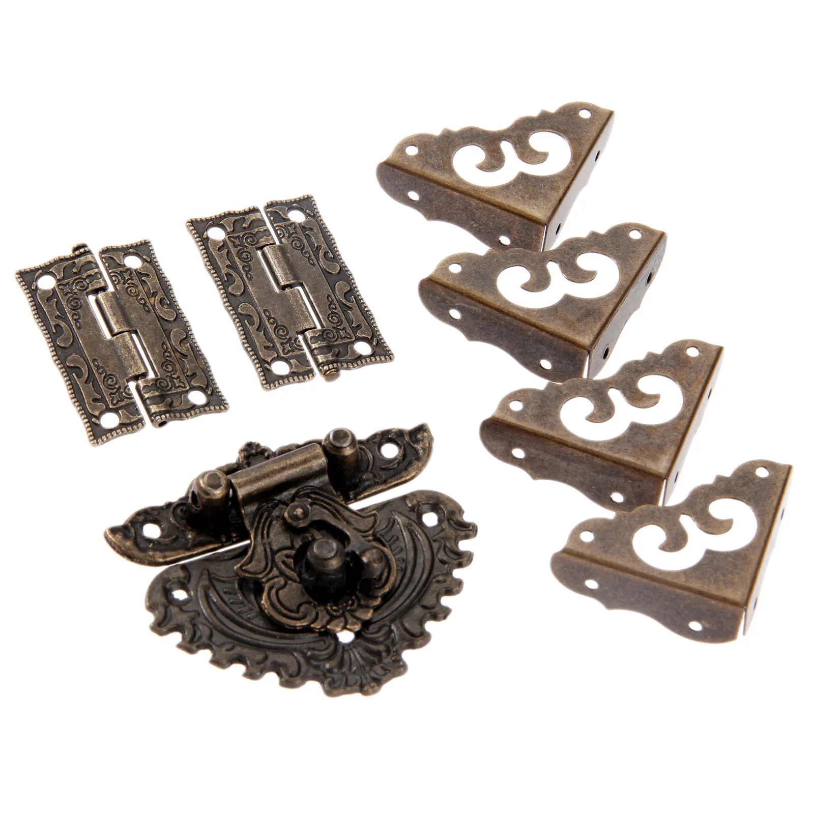 7pcs/set Antique Bronze Padloc - Furniture Hardware Hinges review and price