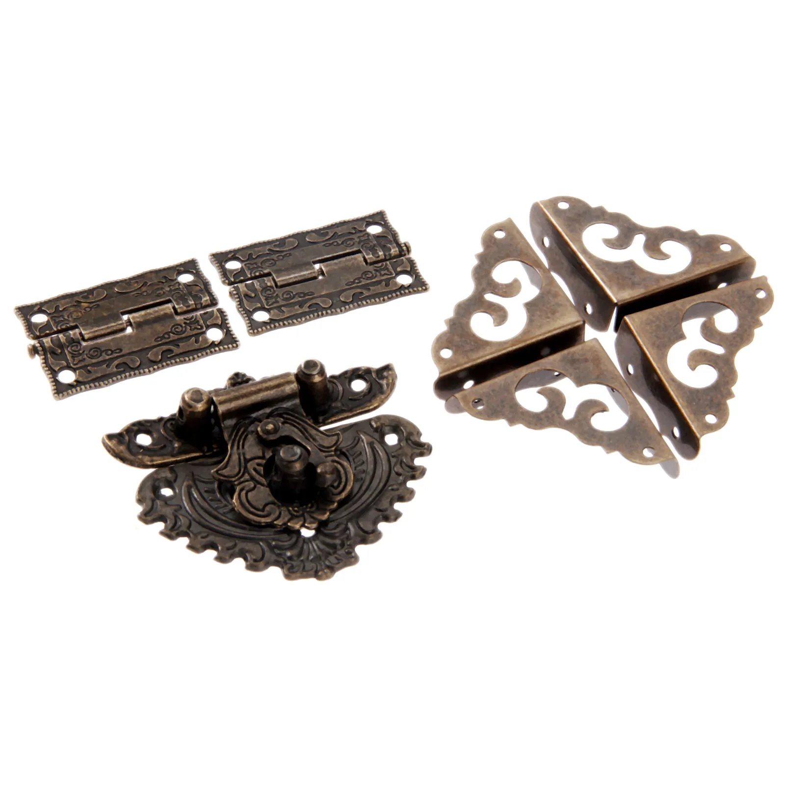 7pcs/set Antique Bronze Padloc - Furniture Hardware Hinges review and price
