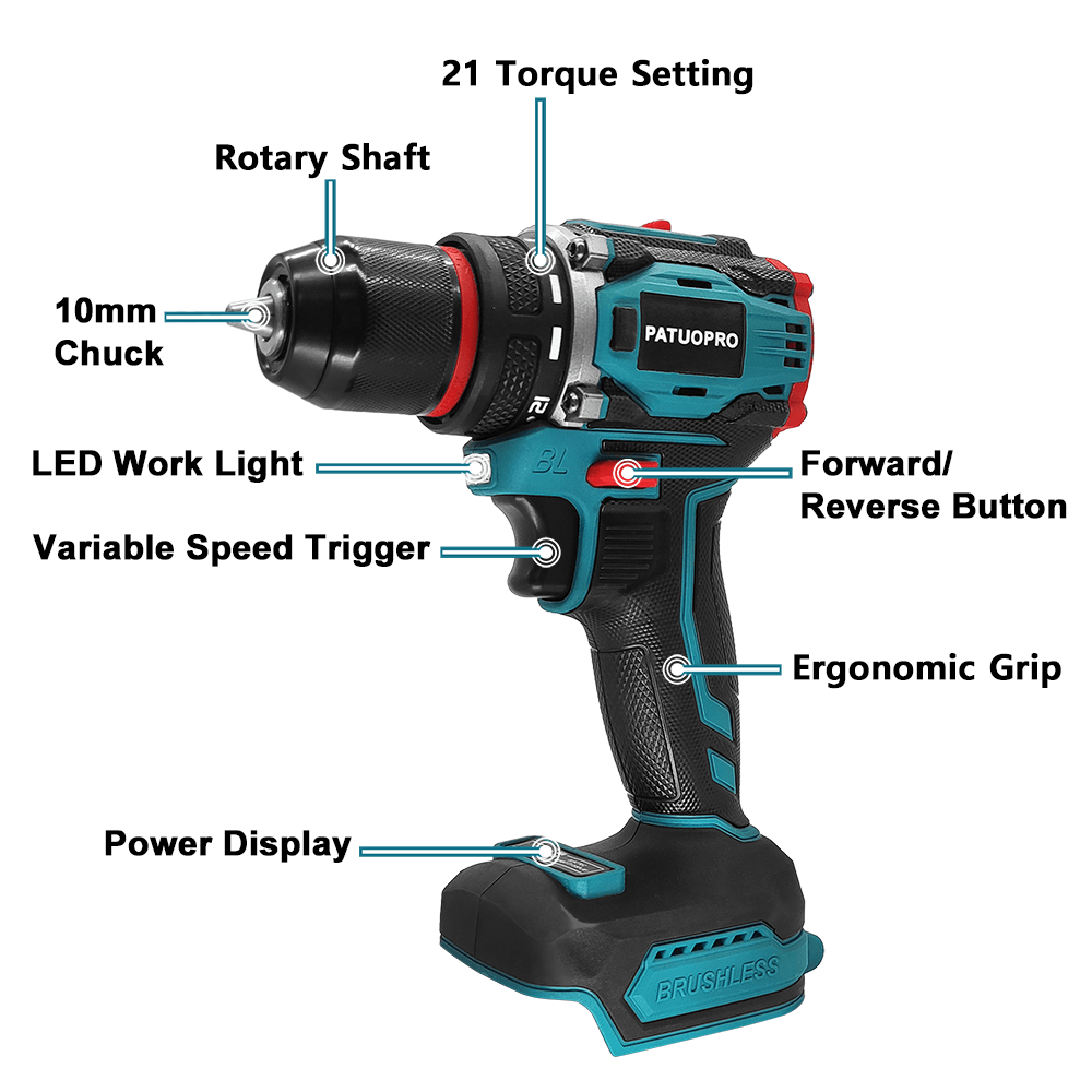 PATUOPRO 21V Wireless Brushles - Makita Drill Ddf484 review and price