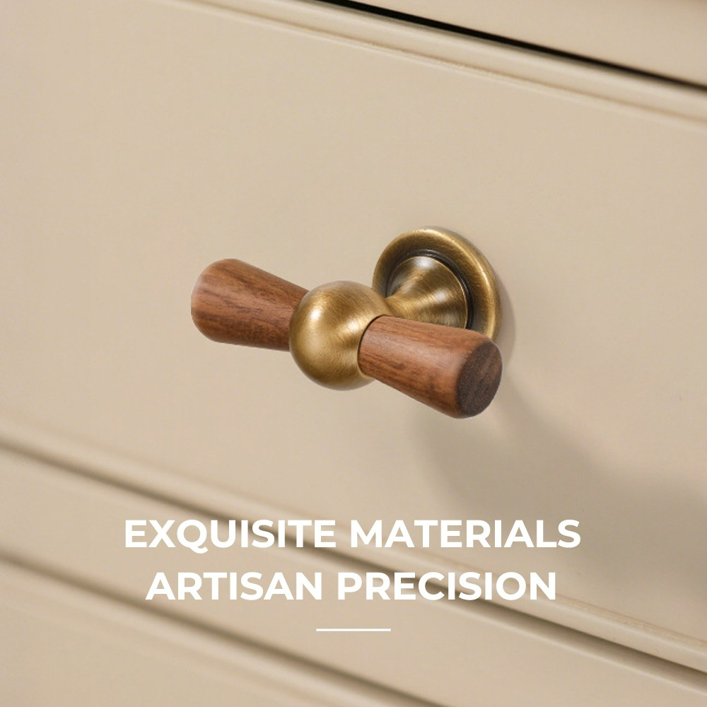 Vintage Walnut Brass Handle Ro - Vintage Furniture Hardware Pulls review and price