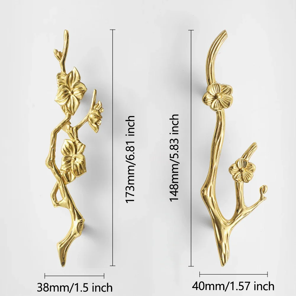 Flower Branch Brass Cabinet Do - Unique Furniture Hardware Pulls review and price
