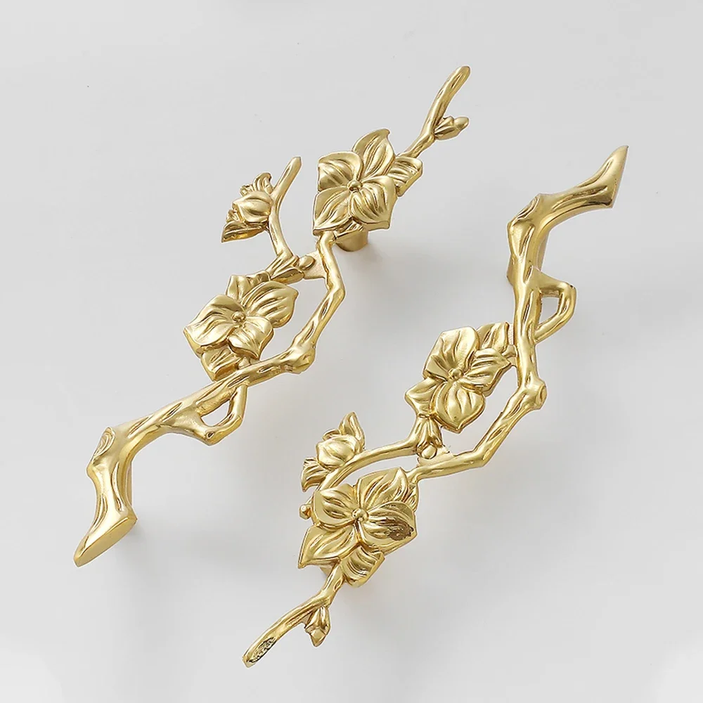 Flower Branch Brass Cabinet Do - Unique Furniture Hardware Pulls review and price