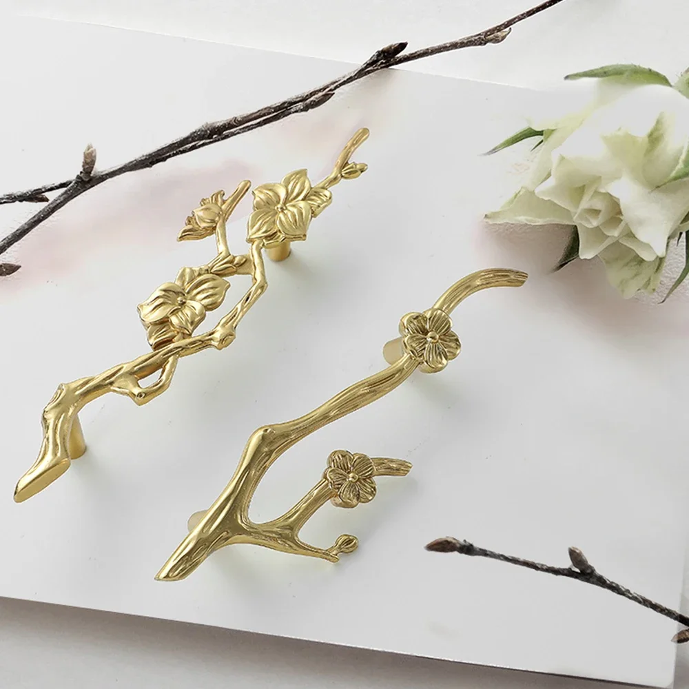 Flower Branch Brass Cabinet Do - Unique Furniture Hardware Pulls review and price