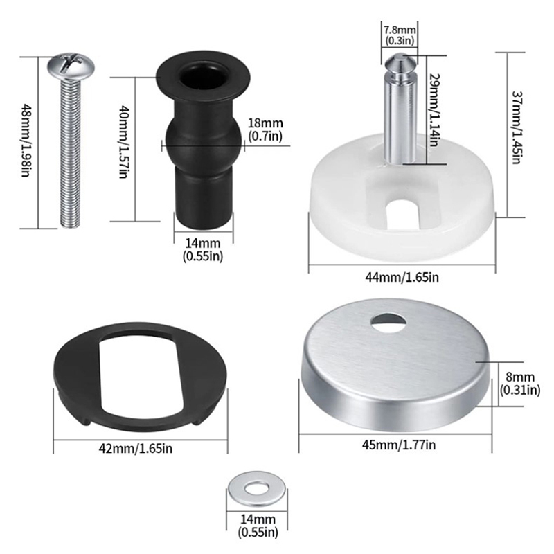 2Pcs Toilet Seat Hinges Top Fi - Furniture Hardware Hinges review and price