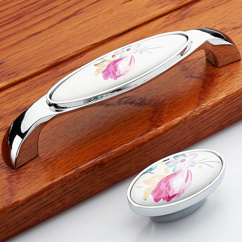 Tulip Ceramic Door Handle Silv - Vintage Furniture Hardware Pulls review and price