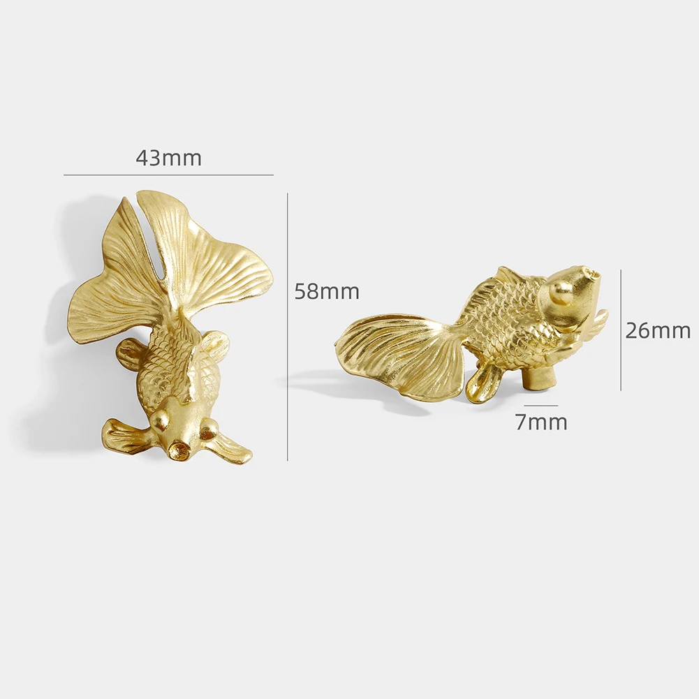 1pc Goldfish Knob Solid Brass  - Unique Furniture Hardware Pulls review and price