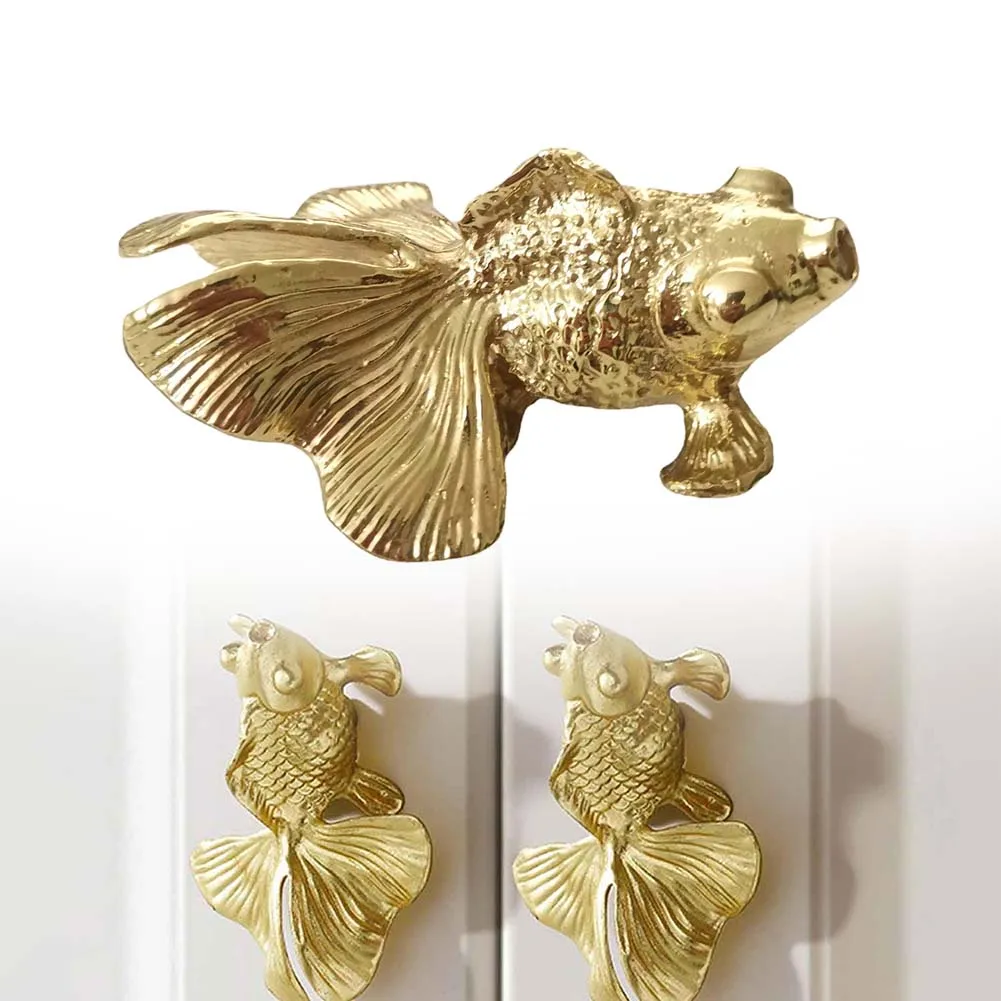 1pc Goldfish Knob Solid Brass  - Unique Furniture Hardware Pulls review and price