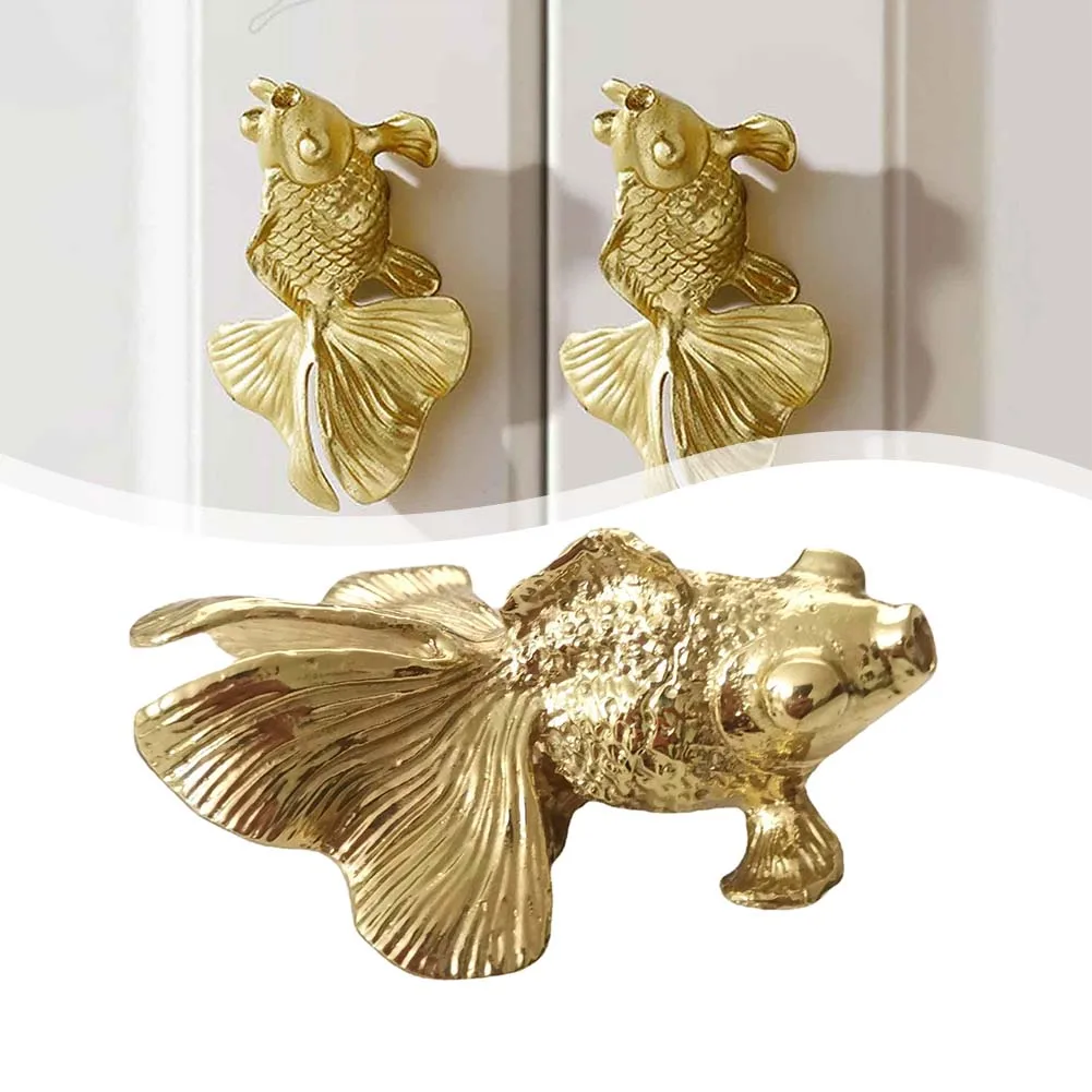 1pc Goldfish Knob Solid Brass  - Unique Furniture Hardware Pulls review and price
