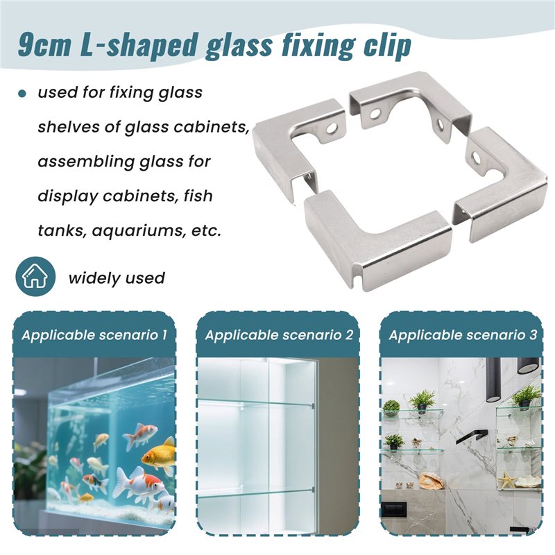 ABUI-4Pcs L Type Glass Fixing  - Furniture Hardware Paint review and price