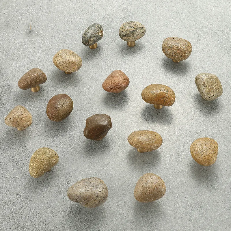 1 Pc Unique Natural Stone + Zi - Unique Furniture Hardware Pulls review and price